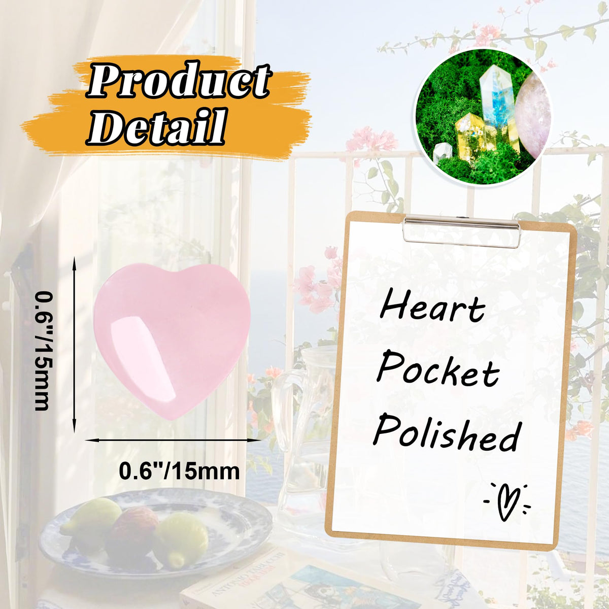 YATOJUZI 20PCS Rose Quartz Crystals Heart Natural Crystals and Healing Stones Pink Rose Quartz Hearts Stones Mini Pocket Reiki Gemstones Bulk Wholesale Valentines Day Gifts for Women