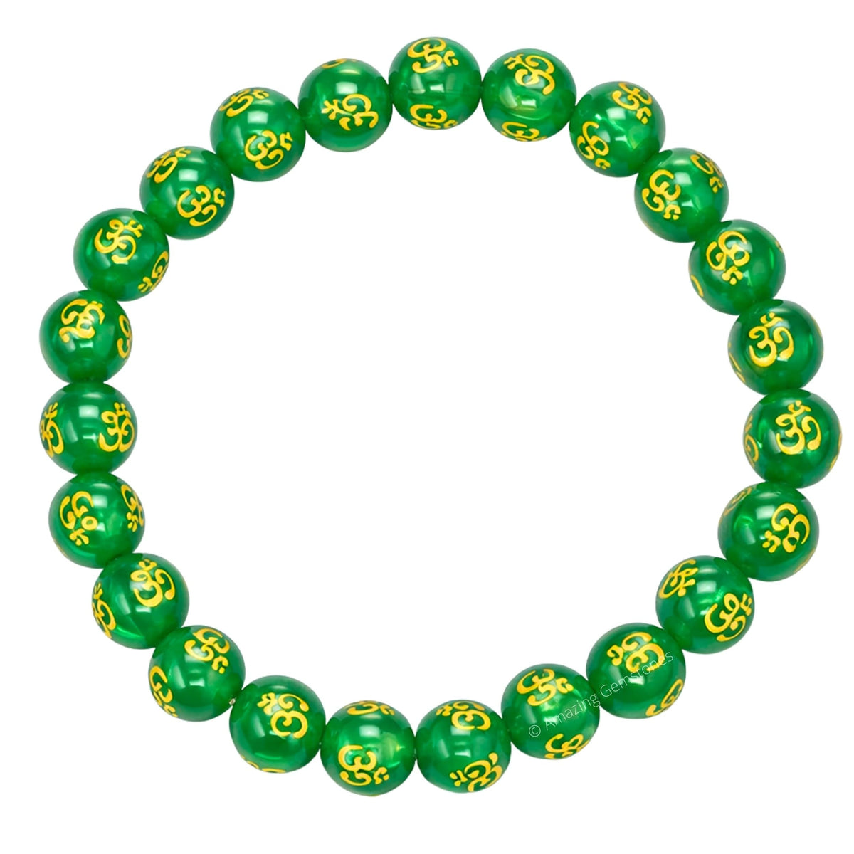 Amazing Gemstone Crystal Bracelet for Women Men's Gifts - Protection Healing Crystal Bracelet - 8mm Gemstone Beaded Stretchable Bracelet Pulseras Para Hombres Mujer Stocking Stuffers Mothers Day Gift (OM Green Agate)