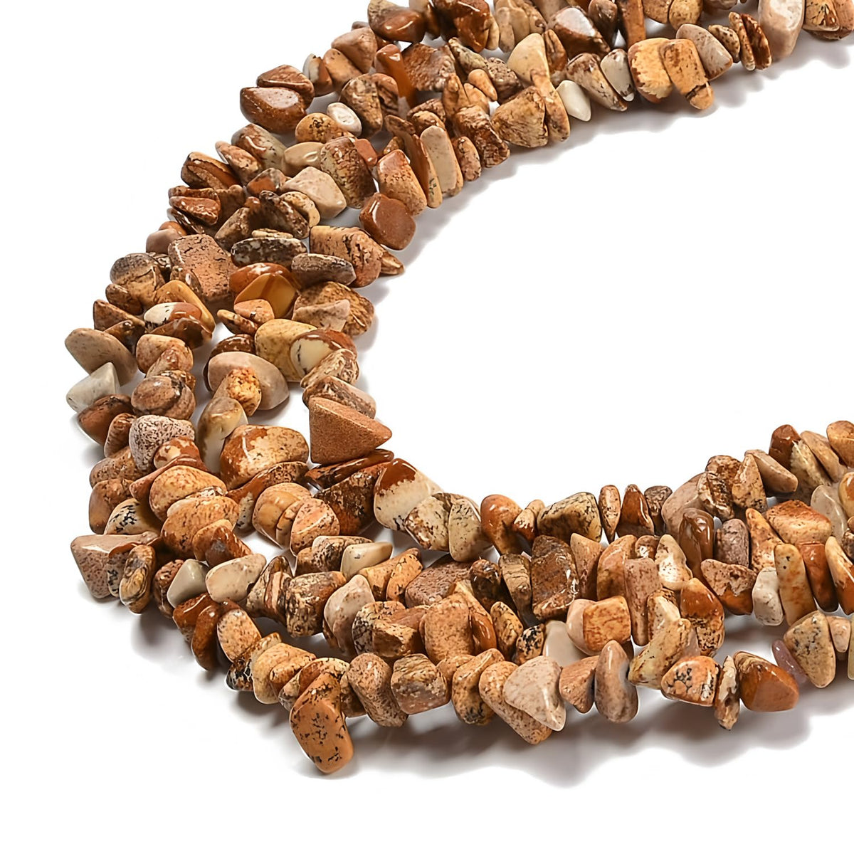 HAAMIIQII 5-8mm Natural Picture Jasper Chips Beads Irregular Chip Stones Loose Gemstone Energy Healing Beads for Jewelry Making Strand 30 Inch
