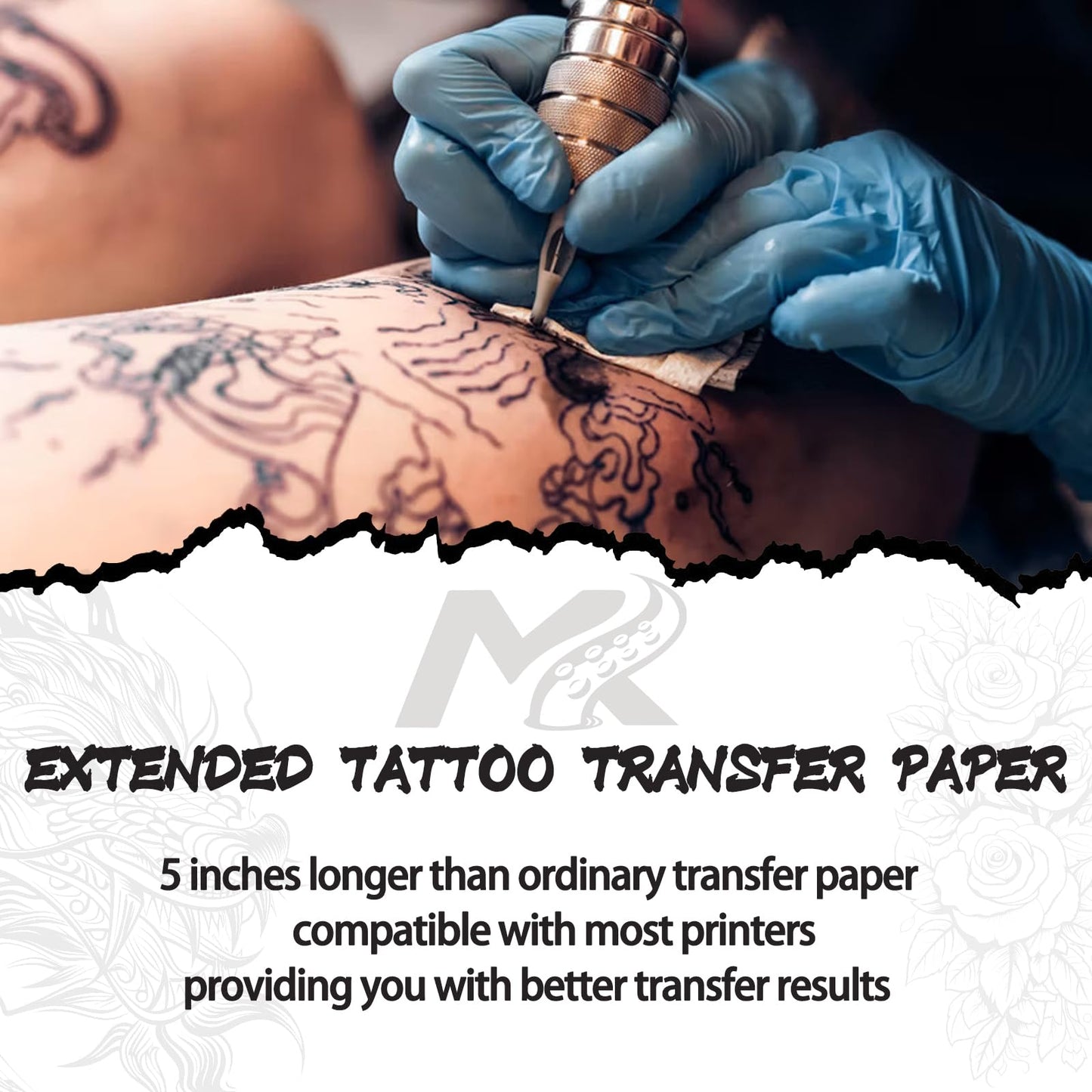 Tattoo Transfer Paper,100 Sheets Premium Tattoo Stencil Paper for Tattooing，4 Layers 8.5" X 16.5"