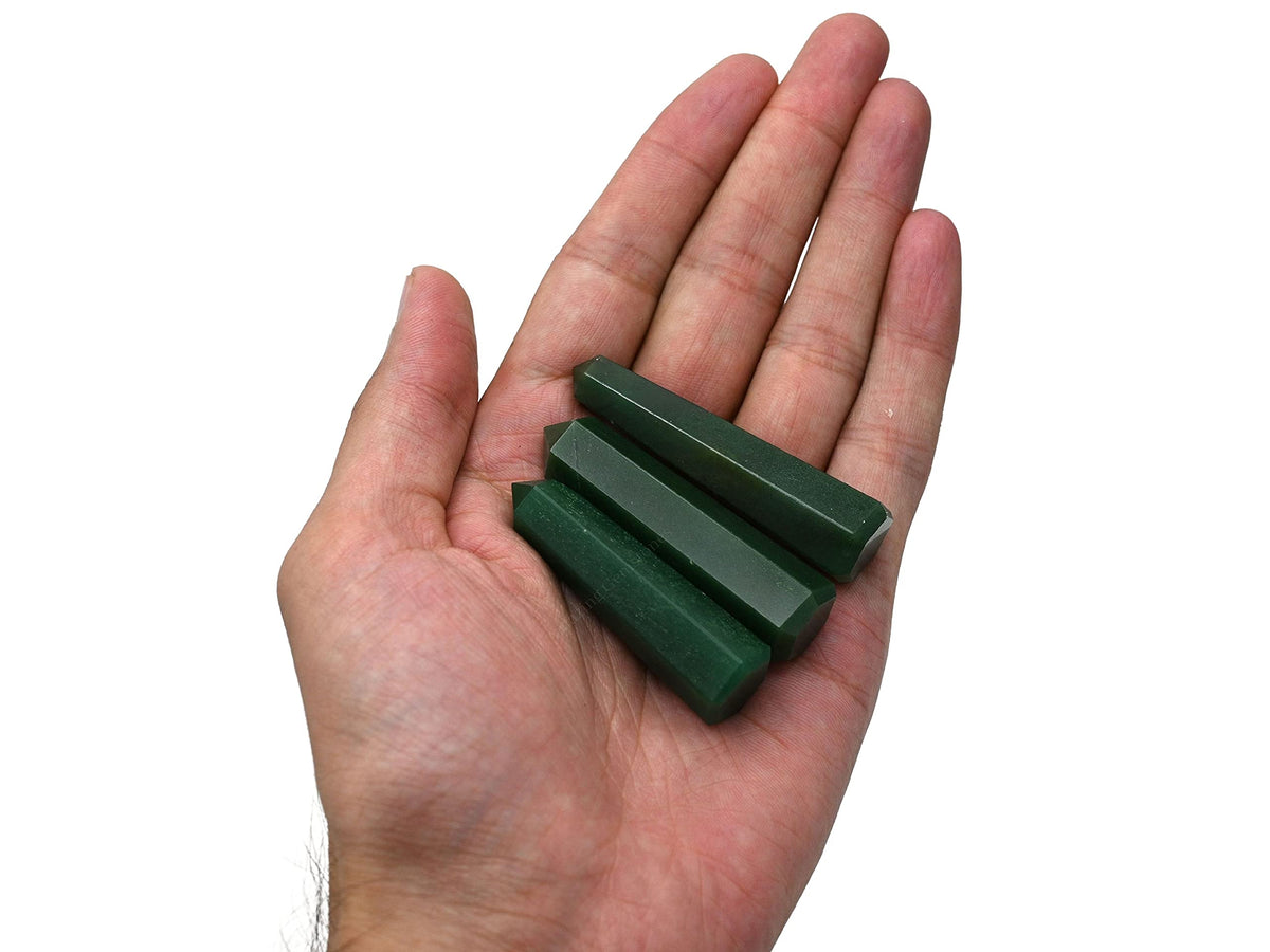 Amazing Gemstone Dark Green Aventurine Crystal Towers - Natural Healing Crystal Point Obelisk for Reiki Healing and Crystal Grid (2" to 3" INCH)