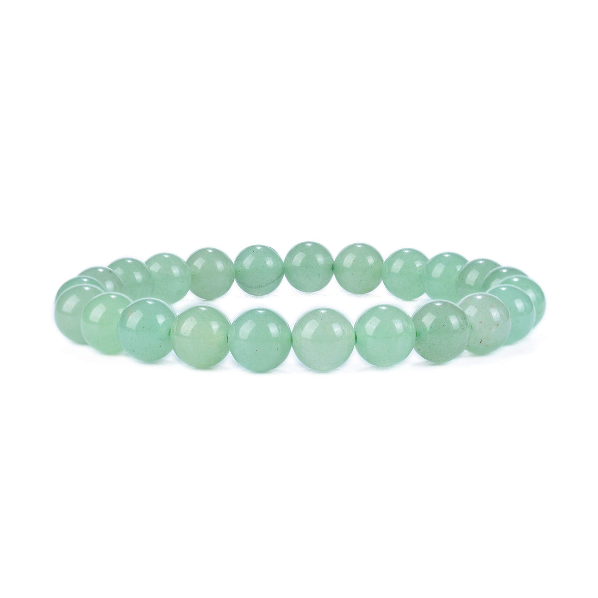 Cherry Tree Collection Green Aventurine Beaded Bracelet – Genuine 8mm Gemstone Stretch Bracelet for Men & Women – Handmade Crystal Bracelet - (Green Aventurine - S)