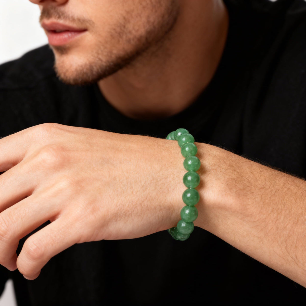 The Vida Handmade AAA+ Quality Crystal Stretch Elastic Bracelet - Nature Gemstone - Jewelry Gift - Holiday Gift - For Women & Men (Aventurine)