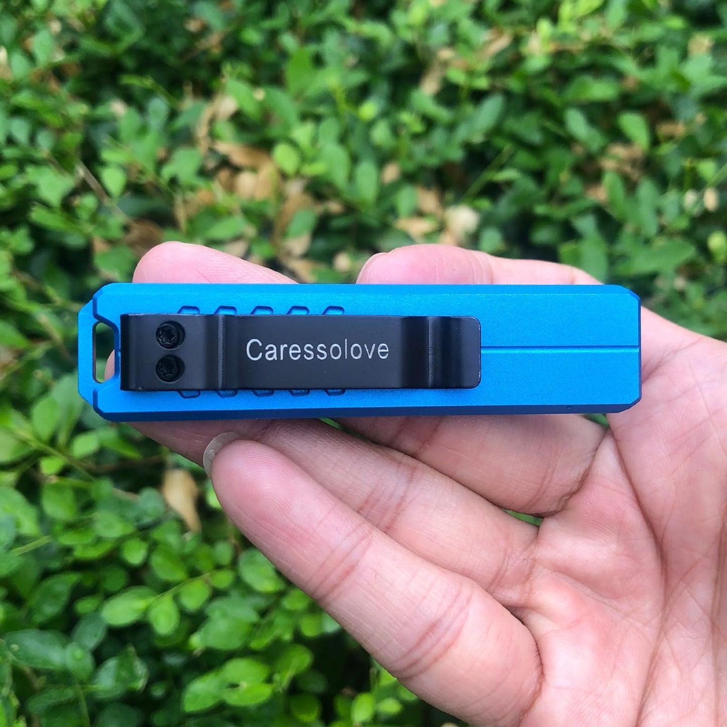 Caressolove Automatic Utility Knife, Safety Black Box Cutter Retractable, EDC Push Button Knife, Exacto Scalpel Knife, 10PCS #23 Razor Blades Pocket Knife with Clip (Blue)