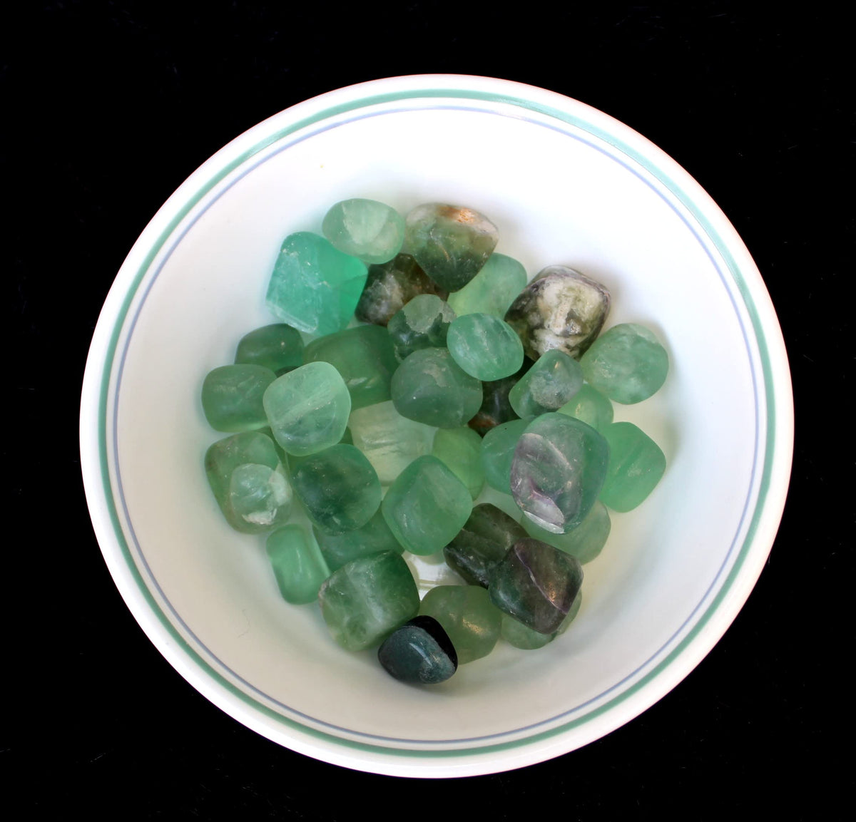 Jet Green Fluorite Tumbled Stone 100gm – Natural Healing Crystal for Focus, Clarity, Study Energy, Aura Cleansing & Positive Vibes – Polished Fluorite Pebbles for Home & Meditation