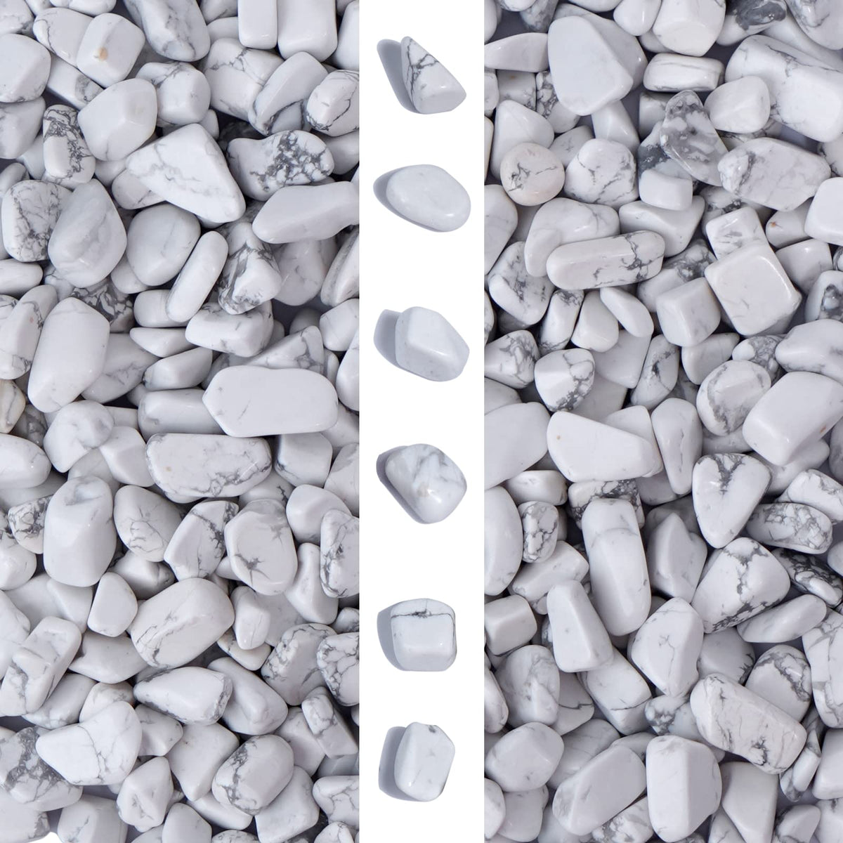 gemshan 2lb Natural White Rocks 7mm-9mm, River Rocks for Plants Succulents, Withe Stone Pebbles for Aquarium Vase Decoration