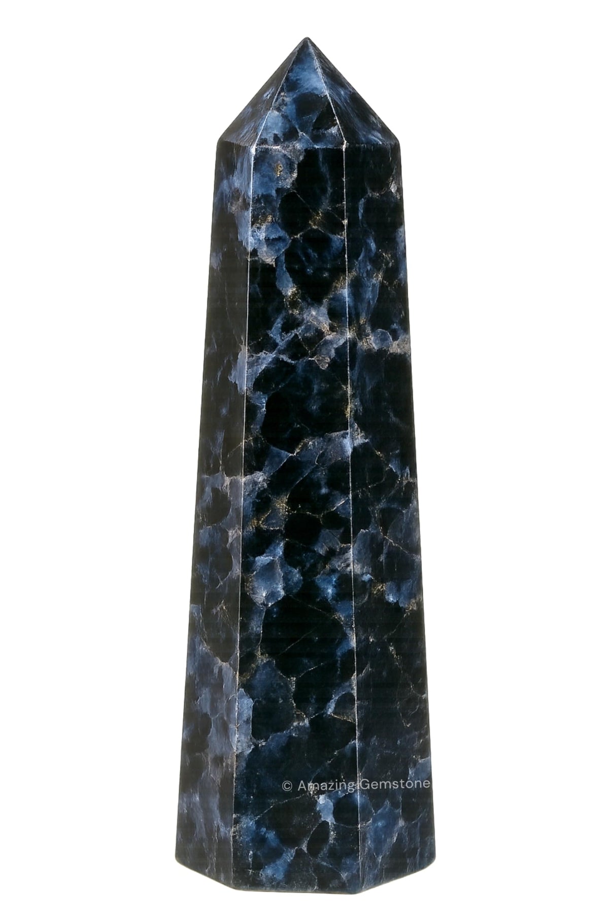 Amazing Gemstone Indigo Gabbro Crystal Towers - Natural Healing Crystal Point Obelisk for Reiki Healing and Crystal Grid (3" to 4" INCH)