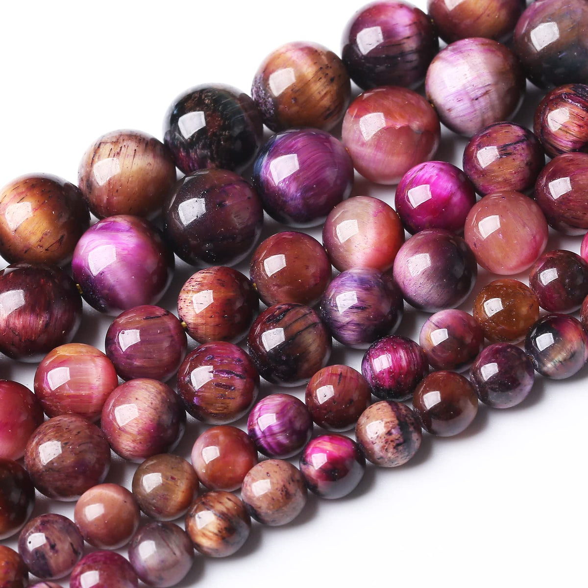 45PCS 8MM AAA Galaxy Tiger Eye Stone Beads Natural Gemstone Bead Crystal Healing Energy Jewelry Making DIY 15 inches