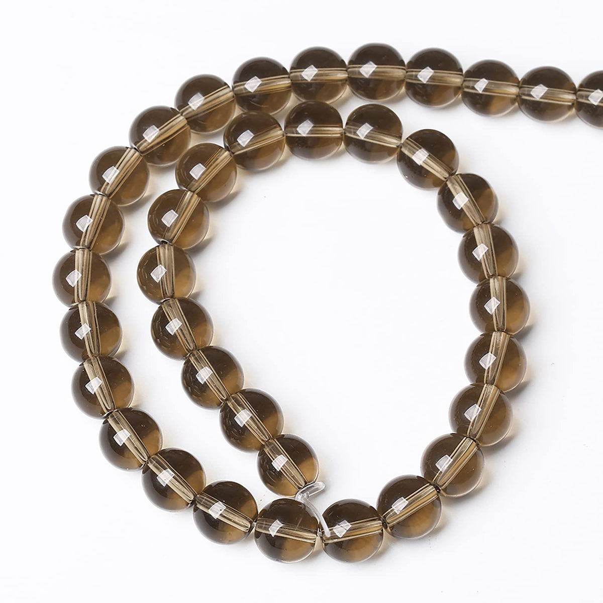 92PCS 4mm Smoky Crystal Quartz Glass Beads Natural Stone Round Loose Beads for Jewelry Making DIY Bracelet Necklace 15 Inch,Energy Stone Healing Power (4mm, Smoky Quartz Glass)