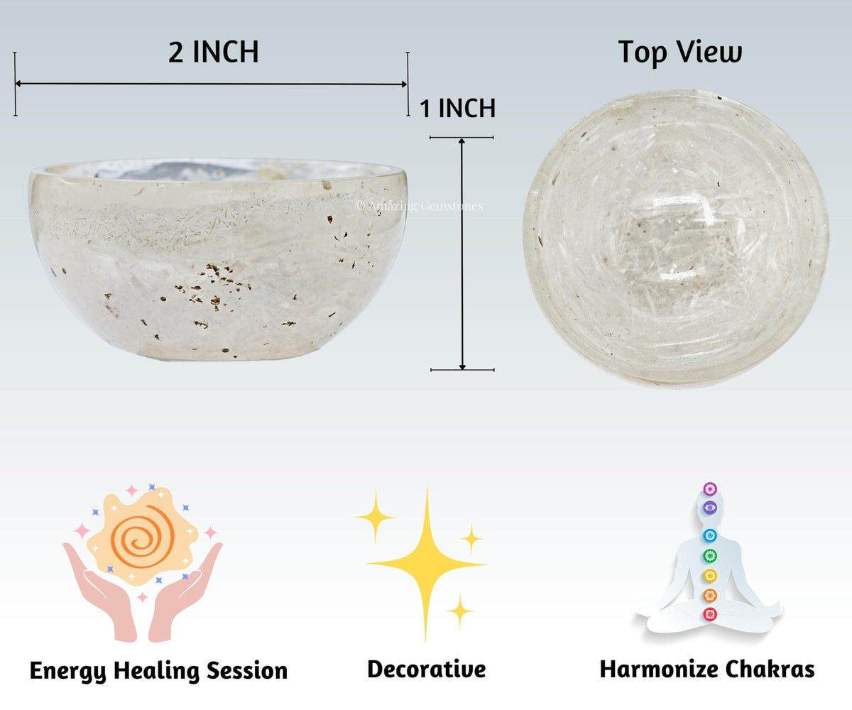 Amazing Gemstone Selenite Orgonite Orgone Crystal Gemstone Bowl -2" Orgonite Selenite Crystal Bowl for Meditation, Crystals and Healing Stones Gift and Protection