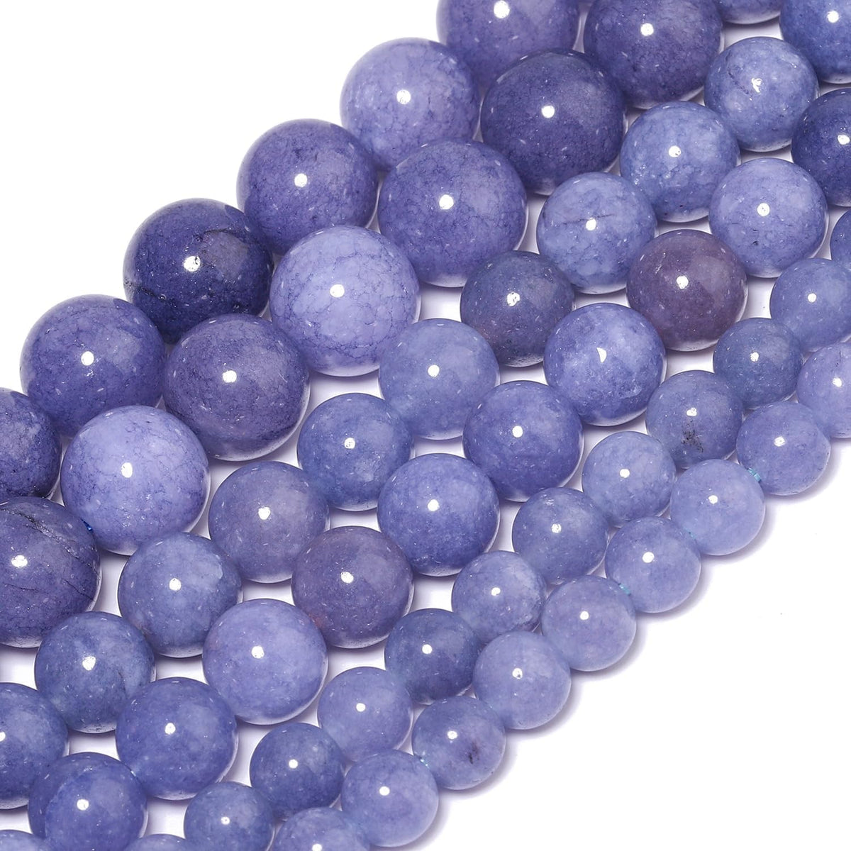 Yochus 45pcs Blue Angelite Stone Beads，8mm Healing Power Natural Stone Round Loose Beads for Jewelry Making Earring Necklace DIY Crafts