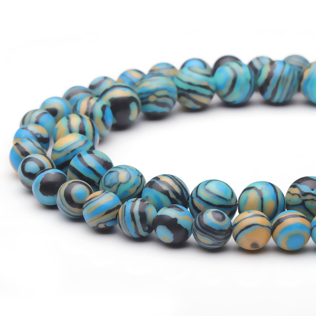 Youngbling Natural Gemstone Beads for Jewelry Making,8mm Blue Malachite Polished Round Smooth Stone Beads for Bracelet Necklace 15 Inch(Blue Malachite,8mm)