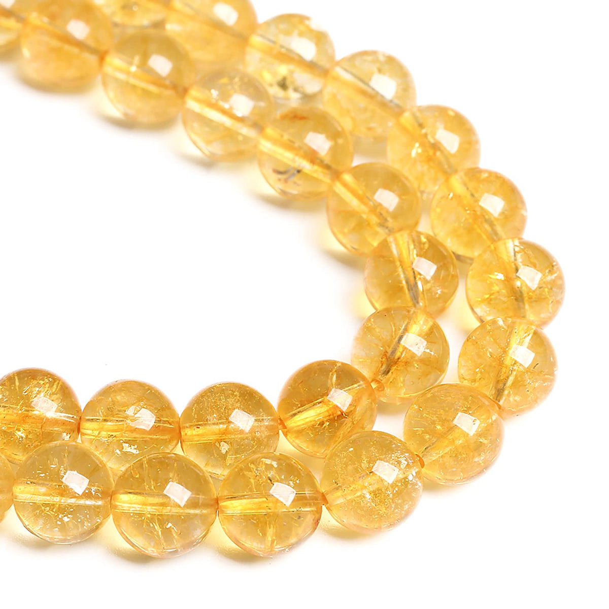 4MM 86PCS Natural Citrine Yellow Quartz Crystal Round Spacer Loose Beads for Jewelry Making 15 inches DIY Bracelet Necklace