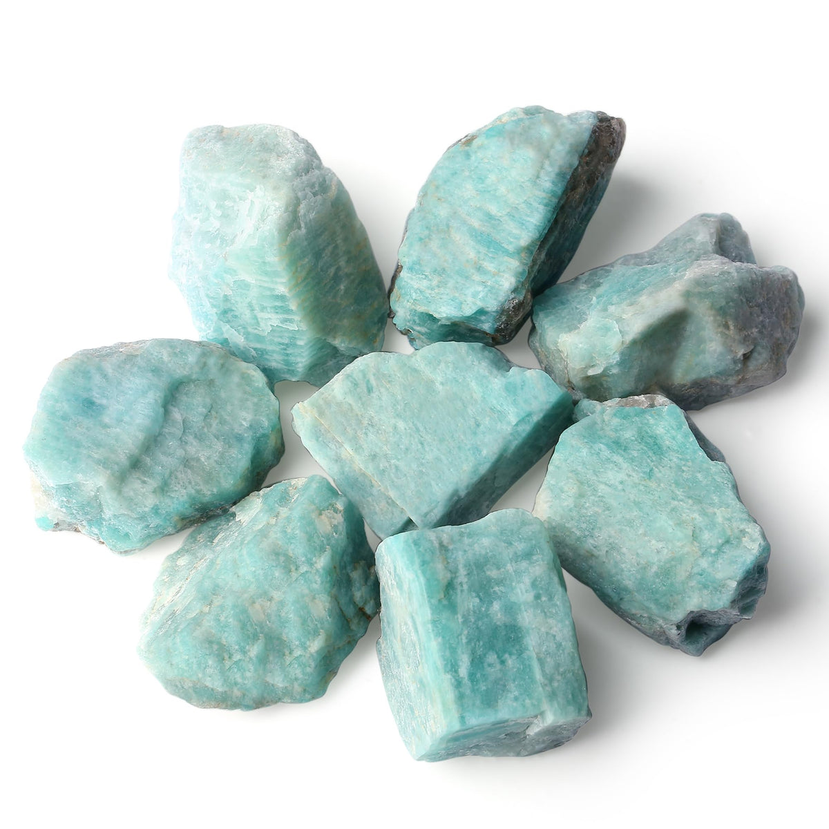 ZHIYUXI 2" Amazonite Crystal Raw Crystals Bulk Crystals and Stones Large Natural Real Quartz Big Huge Rocks Gemstones for Tumbling Witchcraft Wire Wrapping Fountain Rocks Cabbing Room Decor 4Pcs