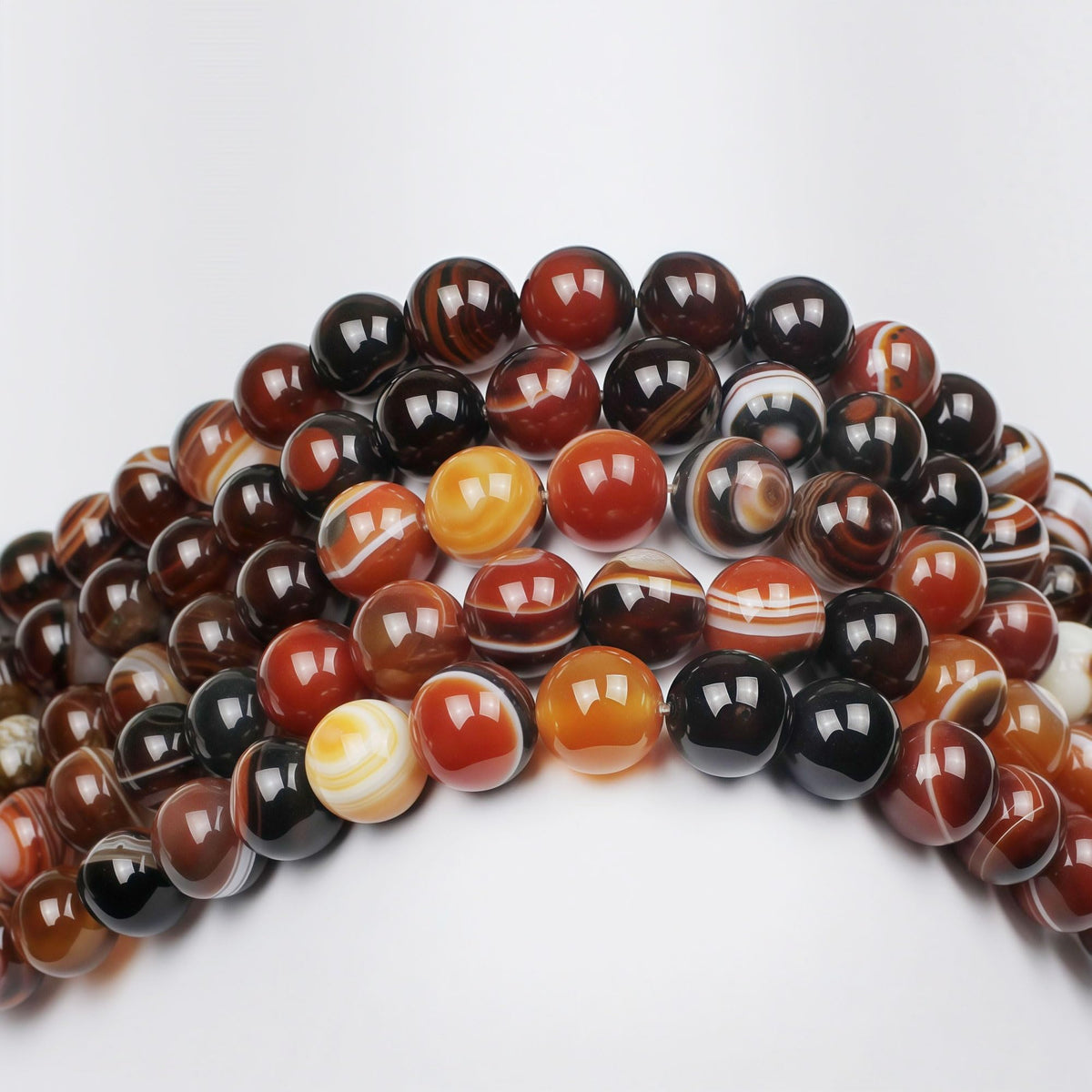MJDCB Red Coffee Agate Beads Natural Agate Stone Round Loose Beads Ball Handmade Jewelry Bracelet Making DIY (8mm)