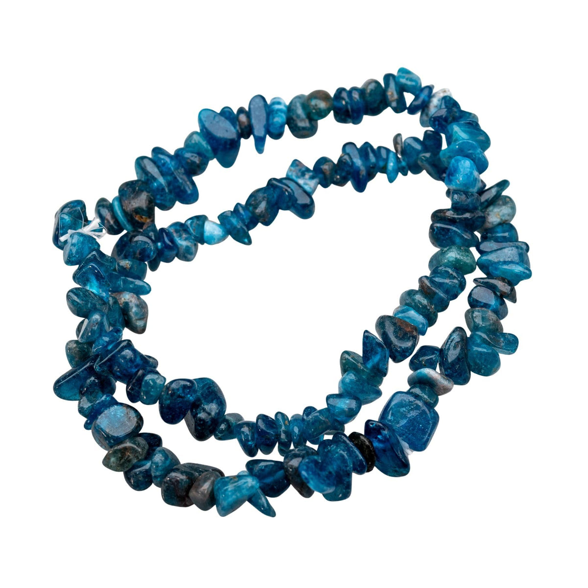 Blue Apatite Natural Gemstone Bracelets, Chakra Crystal Healing Chip Stretch Bracelets, Gemstone Polished Irregular Crystals, Crystal Irregular Chips Beads Stretch Bracelets (Blue Apatite)