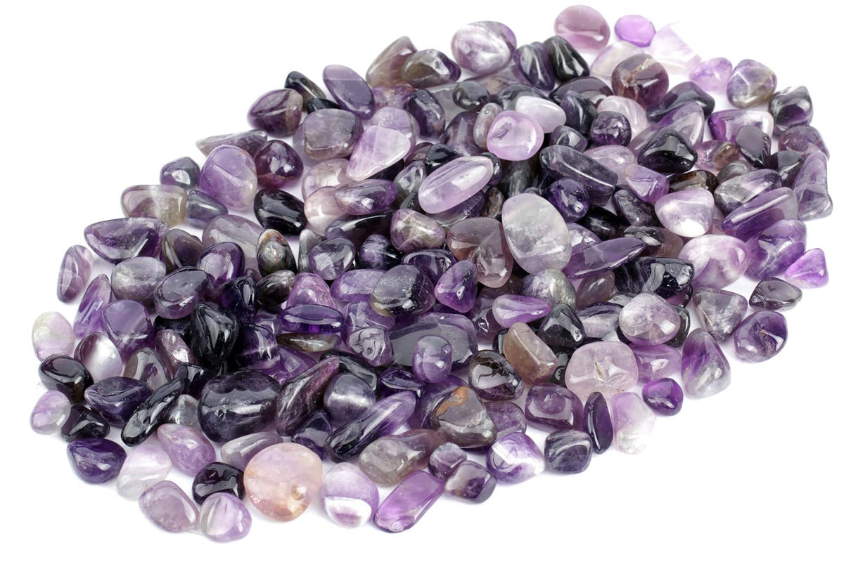 ZenQ 1 lb Amethyst Tumbled Stone Chips Crushed Natural Crystal Quartz Pieces