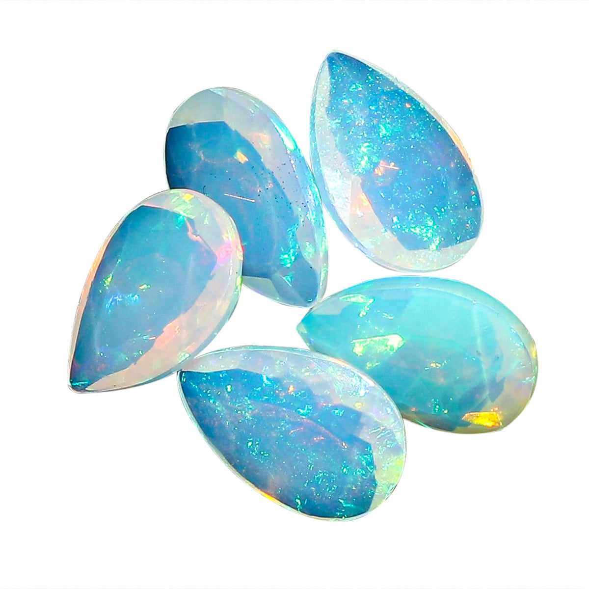 1 PCS,10X7 MM, AURA GEMS Natural Ethiopian Opal,Briliant Cut, Pear Shape, Jewelry Making Supply, Chakra Energy Healing Gemstone, Real Crystal, Birthstone, Wholesale deal