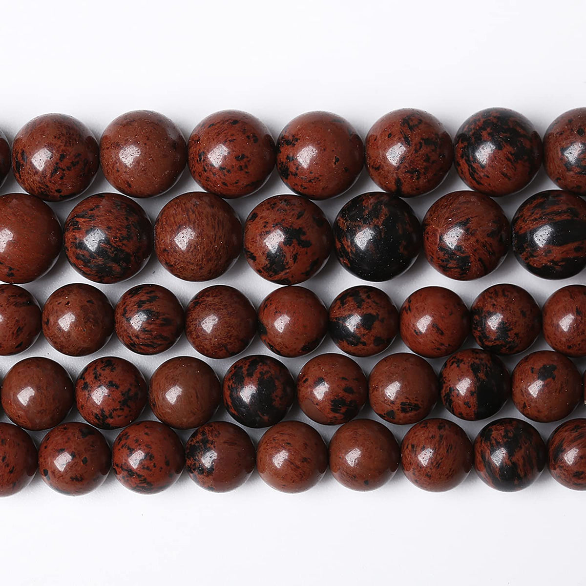 90PCS 4mm Natural Stone Mahogany Obsidian Beads for Jewelry Making Round Loose Spacer Beads DIY Bracelet Necklace (4mm, Mahogany Obsidian Beads)