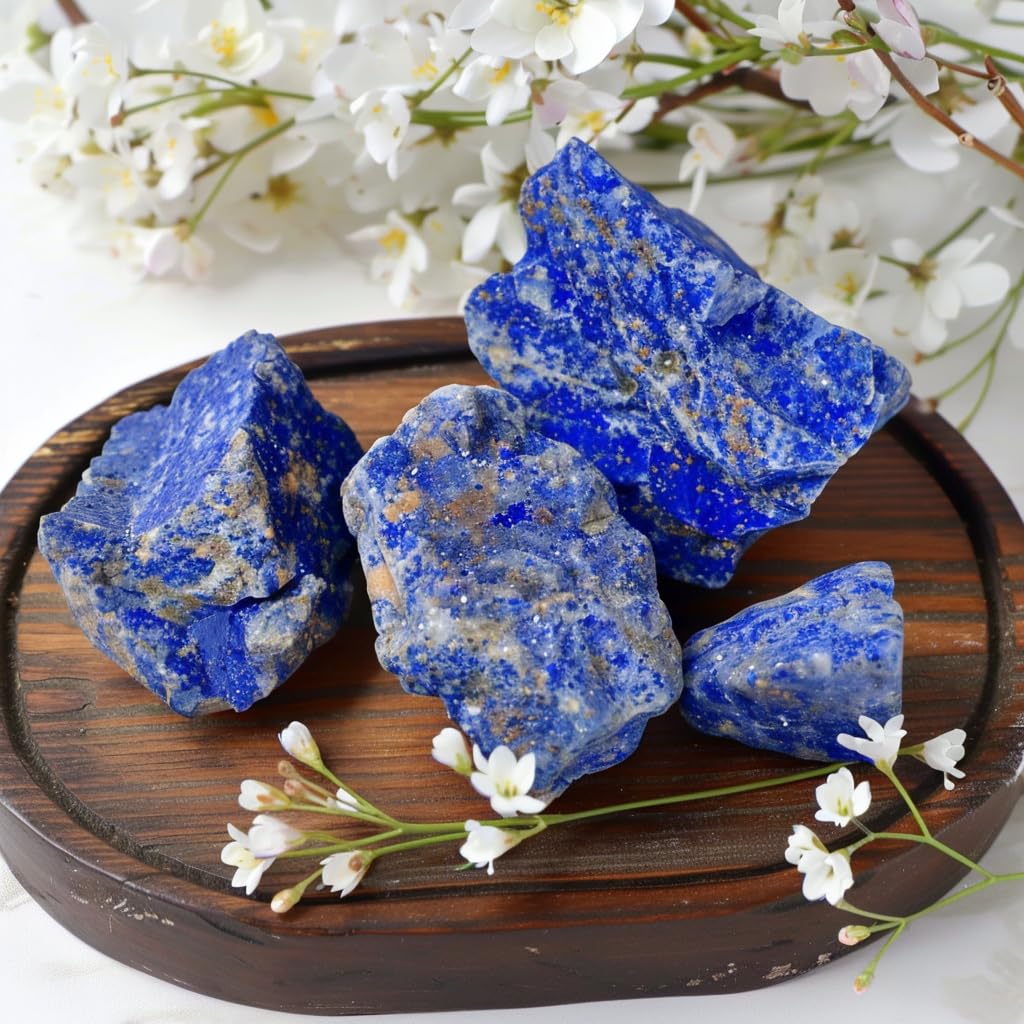 Luckeeper 1 lb Lapis Lazuli Bulk Raw Crystals and Healing Stones for Tumbling, Wire Wrapping, Wicca Reiki,Meditation