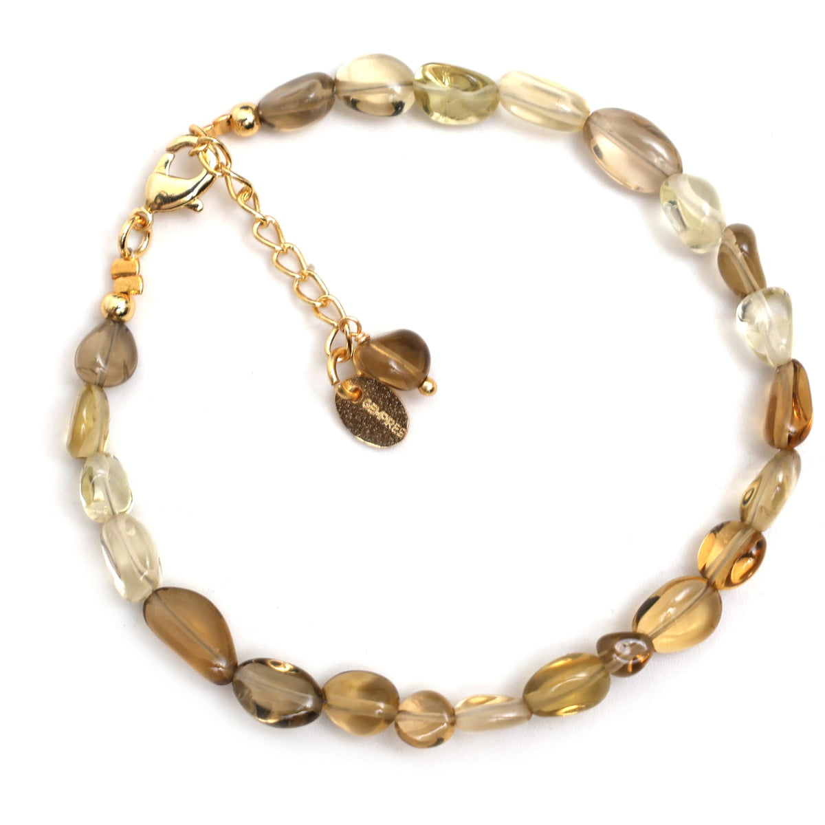 Gempires Lemon Quartz Beaded Bracelets Lightweight Handmade Gemstone Jewelry Hypoallergenic 8 Inch Gold Plated Everyday Jewelry Gifts For Woman