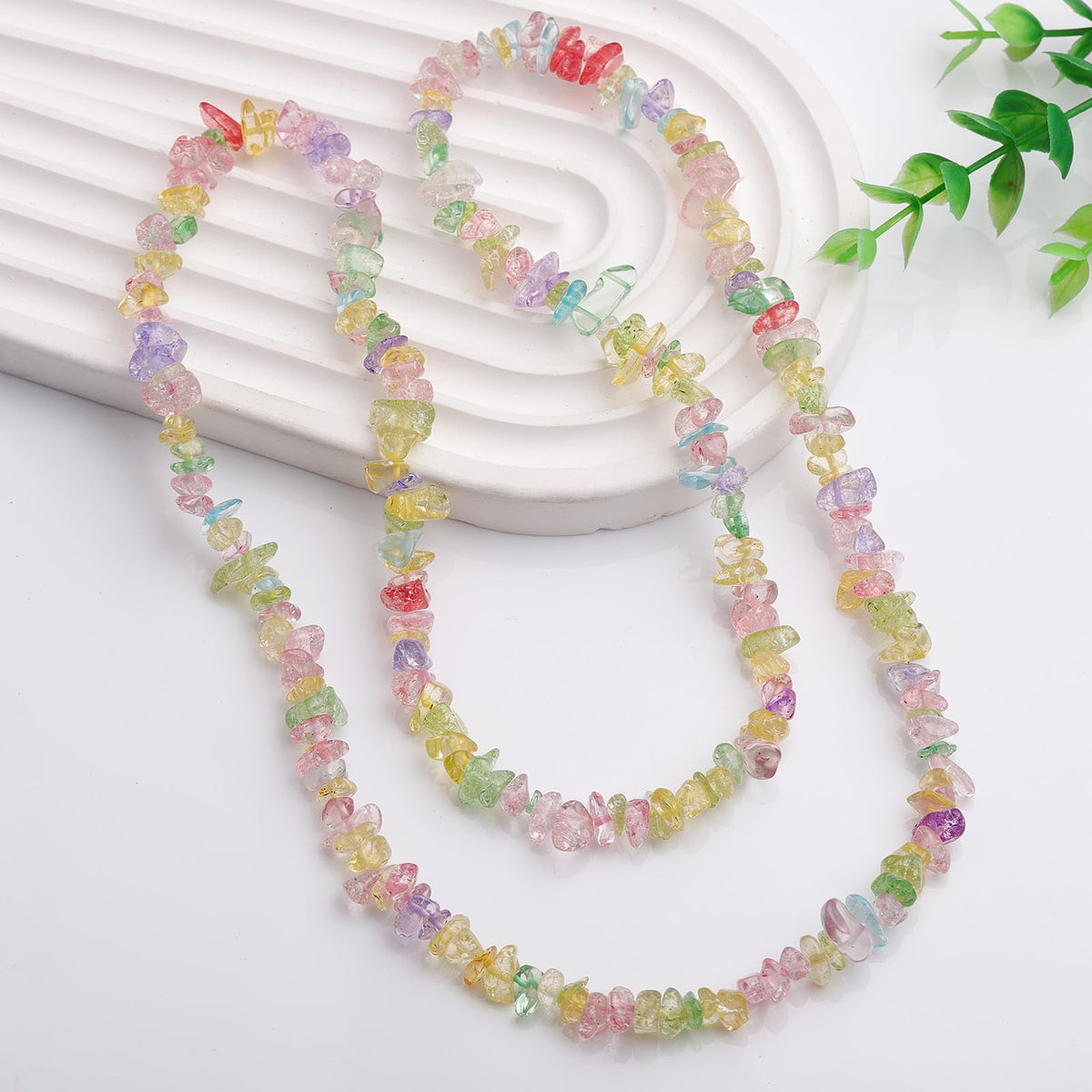 200pcs Multicolor Glass Crystal Chip Beads 5-8mm Irregular Pre-Drilled 30-inch Strand Healing Crystal Bead for DIY Jewelry Making Bracelet Necklace Chakra Crafts
