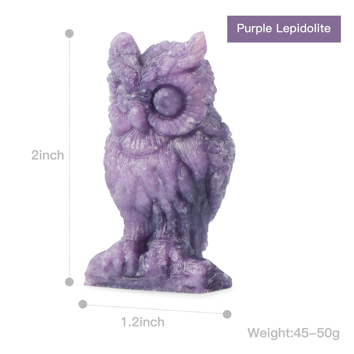 Artistone 2" Purple Mica Stone Crystal Owl Statue Hand Carved Mental Reiki Healing Gemstone Figurines Home Office Car Decoration Owl Gifts for Women Kitchen