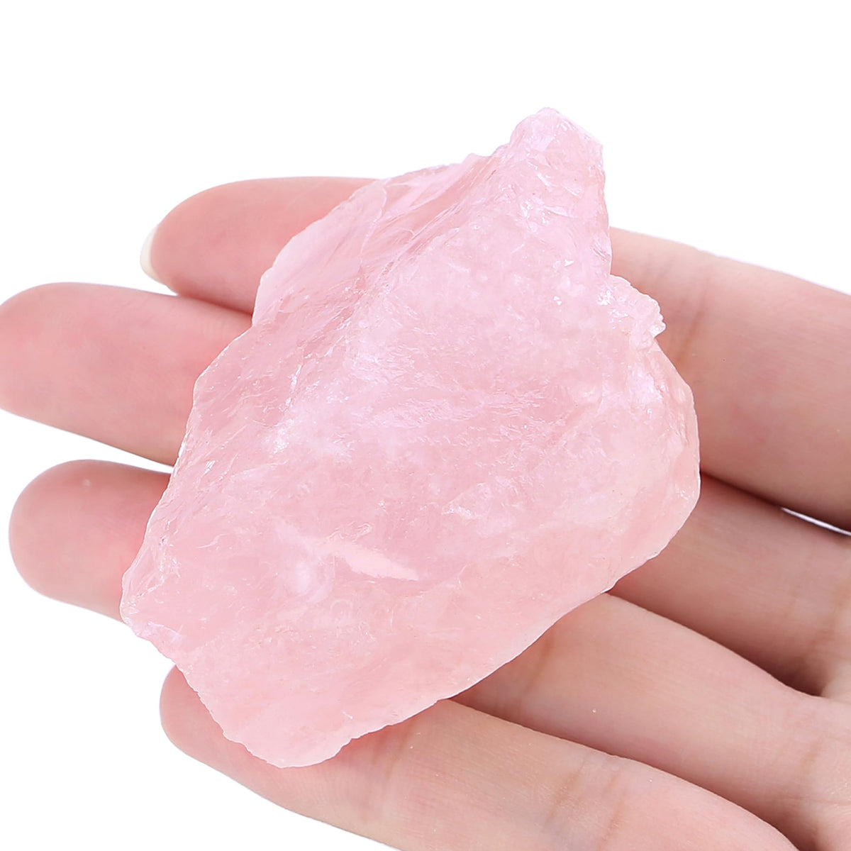 XIANNVXI Rose Quartz Crystals 1.8-2.2" Large Raw Crystals and Healing Stones Natural Rough Crystal Rocks for Decor Gifts Tumbling Cabbing Polishing Fountain Rocks 1PCS