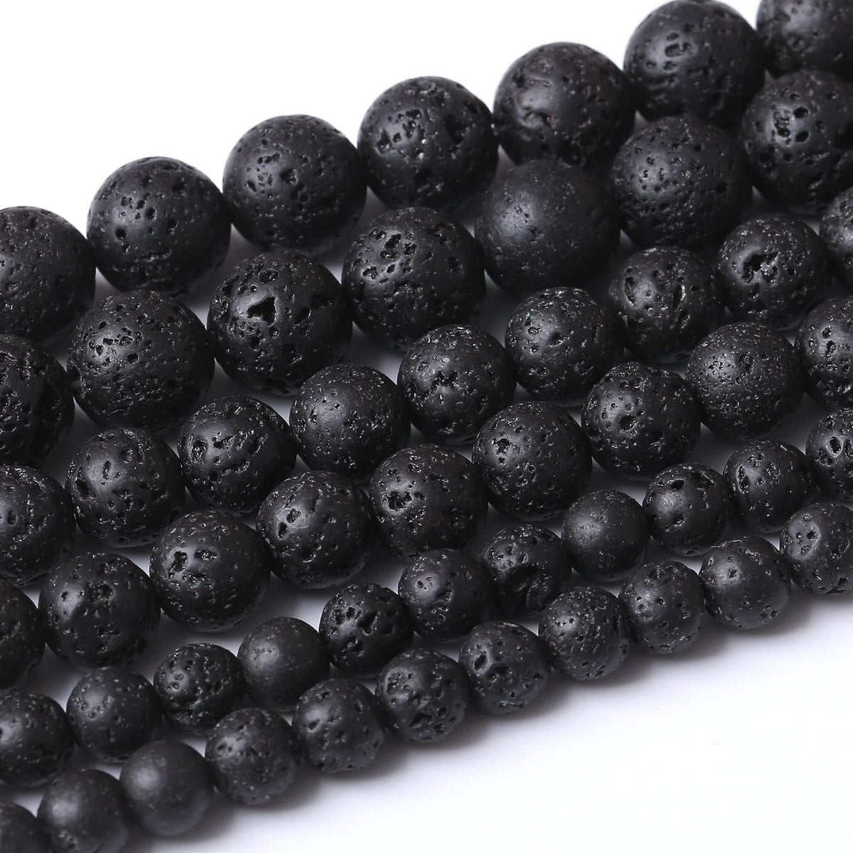 60PCS 6MM Natural Lava Stone Beads Energy Healing Beads for DIY Jewelry Bracelet Necklace Making for Jewelry Making15Inch