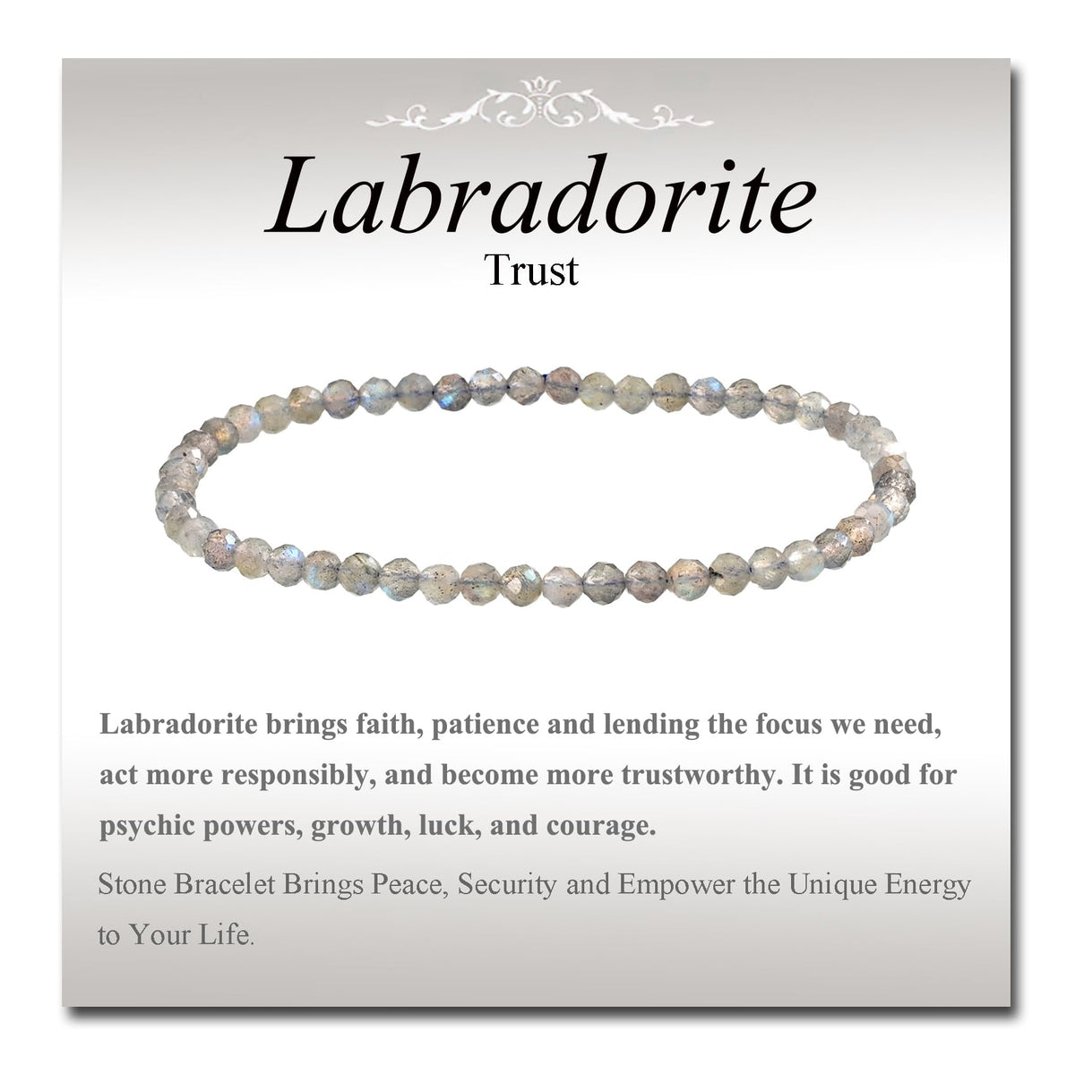 MASSIVE BEADS Natural Genuine Gemstone Beads Healing Crystal Chakra Reiki Jewelry Faceted Round Beads Bracelets (Labradorite, 3mm)