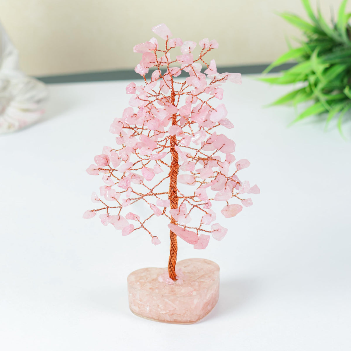 Crocon® Rose Quartz Heart Shape Base Crystal Tree, Birthday Gifts for Women, Healing Crystals Tree of Life, Positive Energy, Good Luck, Home Office Decor Gifts, Gift for Women - Sister Mom & Grandma