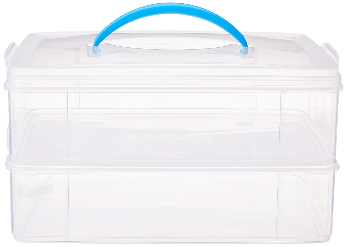 Snapware Snap 'N Stack Portable Storage Bin for Tools and Craft Storage, 14.1 x 10.5-Inch Clear BPA-Free Container, Tool Box with Stackable Trays, Microwave, Freezer and Dishwasher Safe