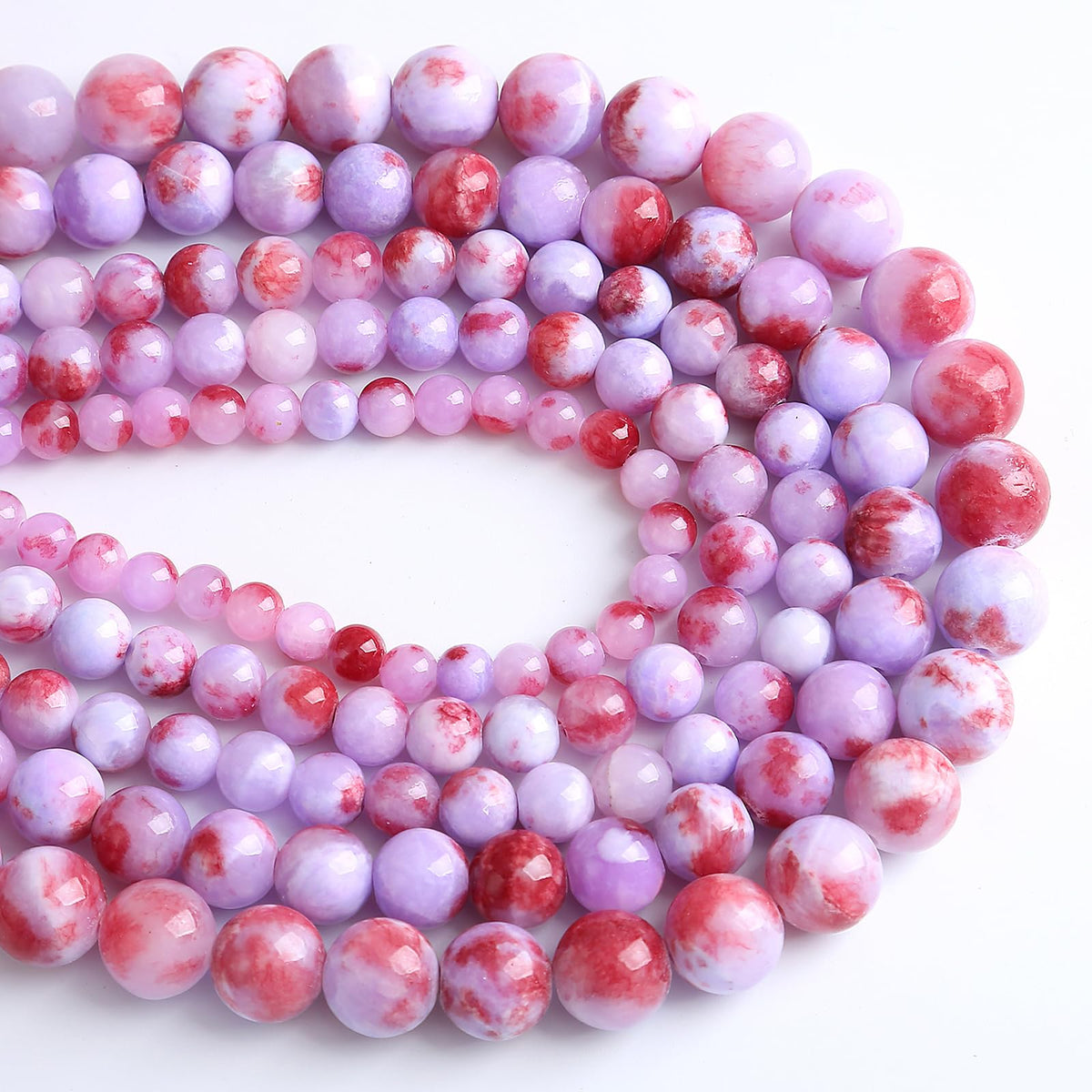 8MM 46PCS Purple Red Persian Jade Spacer Loose Beads for Jewelry Making DIY Bracelet Necklace
