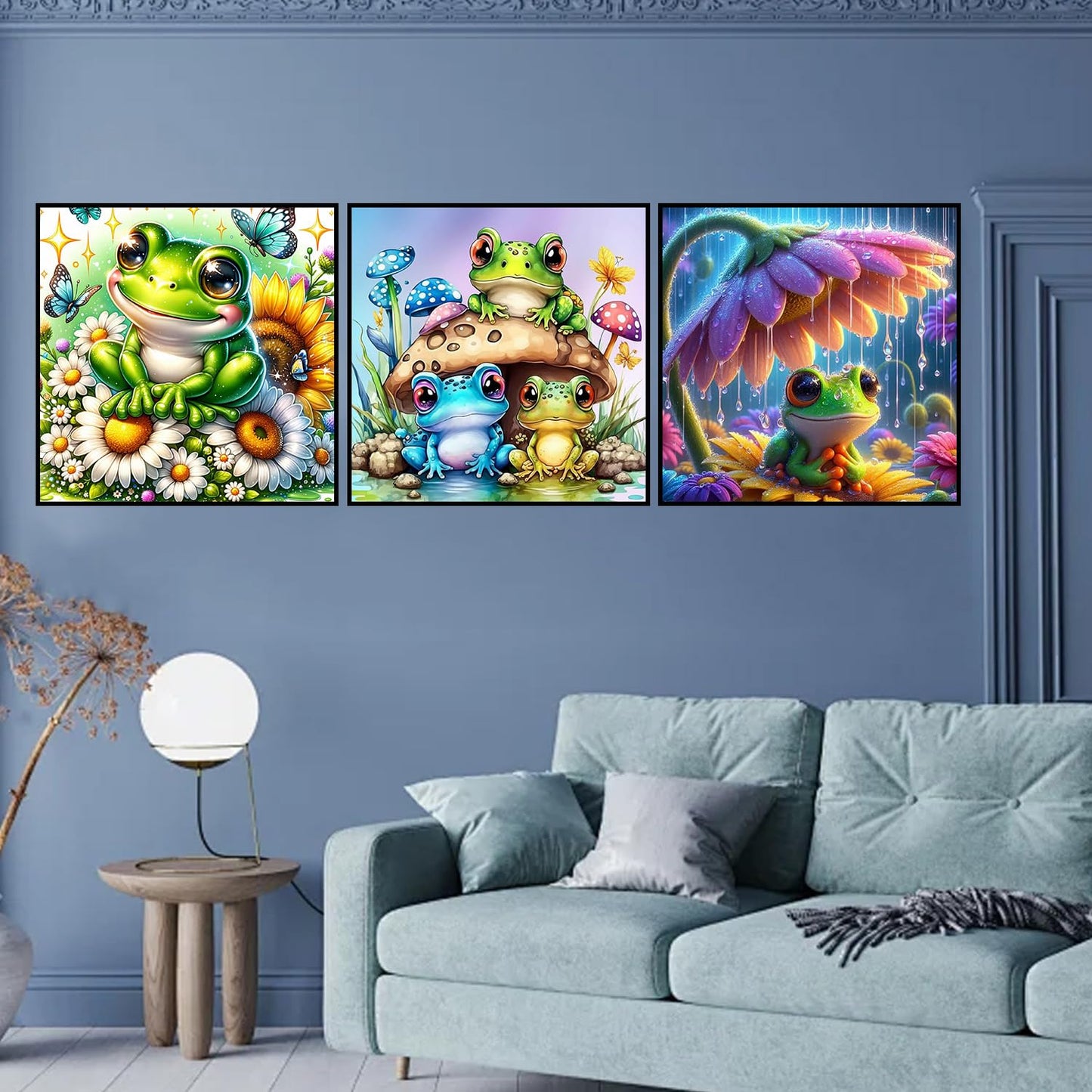 croshom Frog Diamond Art Kits for Adults - 3 Packs Diamond Painting Kits for Adults, Diamonds Art Painting Kit for Adult, 5D DIY Full Drills Craft for Gifts, Home Wall Decor 11.8x11.8in