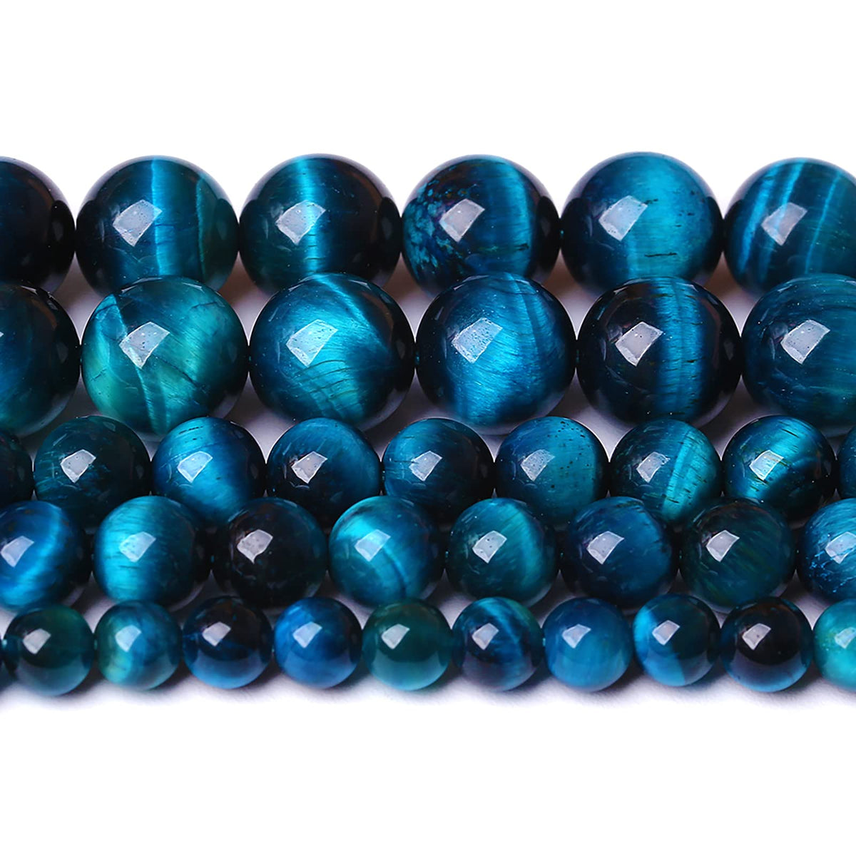 6mm 60PCS Blue Tiger Eye Beads Natural Stone Gemstone Spacer Loose Beads for Jewelry Making DIY Bracelet Semi Precious Beads Strand 15 inches
