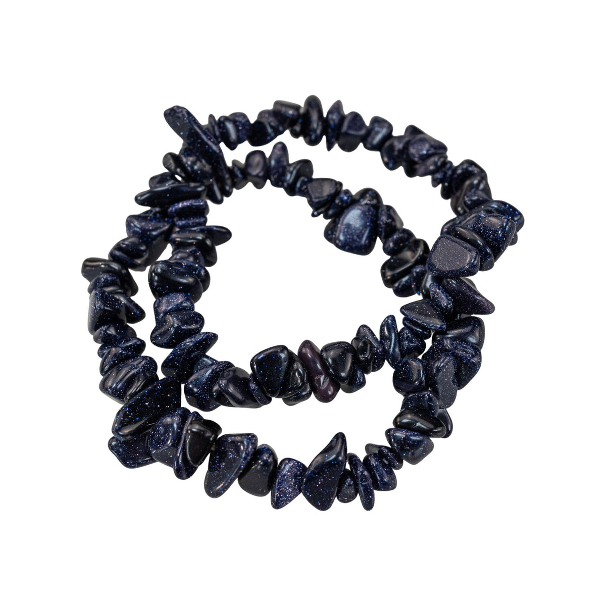 Natural Gemstone Bracelets, Chakra Crystal Healing Chip Stretch Bracelets, Gemstone Polished Irregular Crystals, Crystal Irregular Chips Beads Stretch Bracelets (Blue Goldstone)