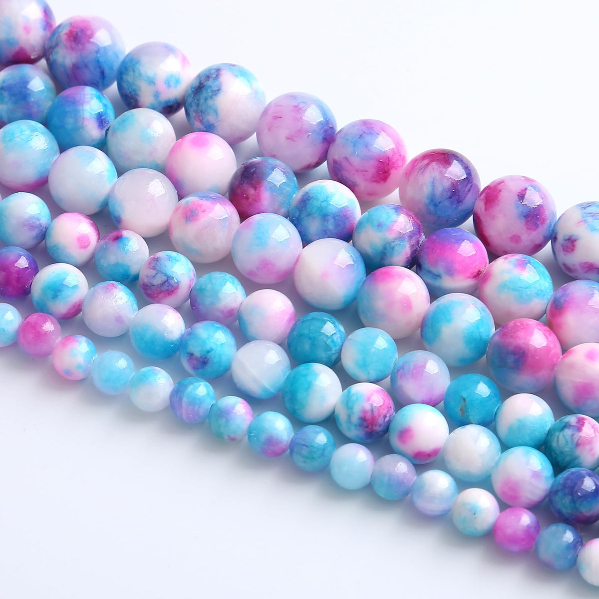 jiejinyu 8MM 46PCS Blue Rose Persian Jade Spacer Loose Beads for Jewelry Making DIY Bracelet Necklace