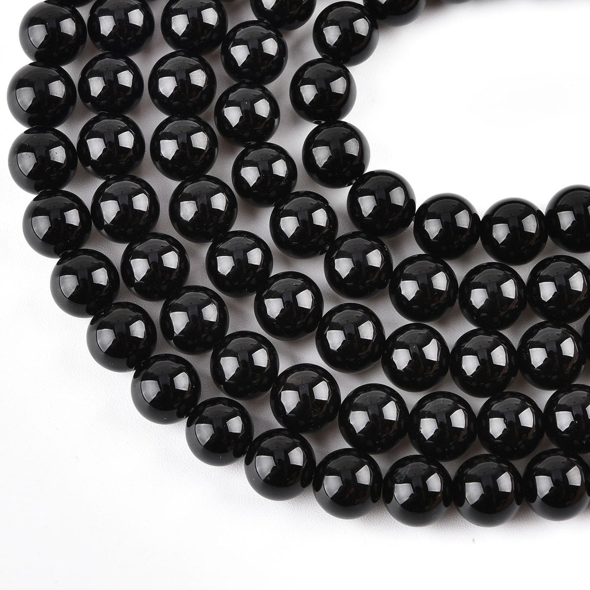 10mm Natural Black Onyx Beads Round Agate Gemstone Loose Beads for Jewelry Making (36-38pcs/strand) A