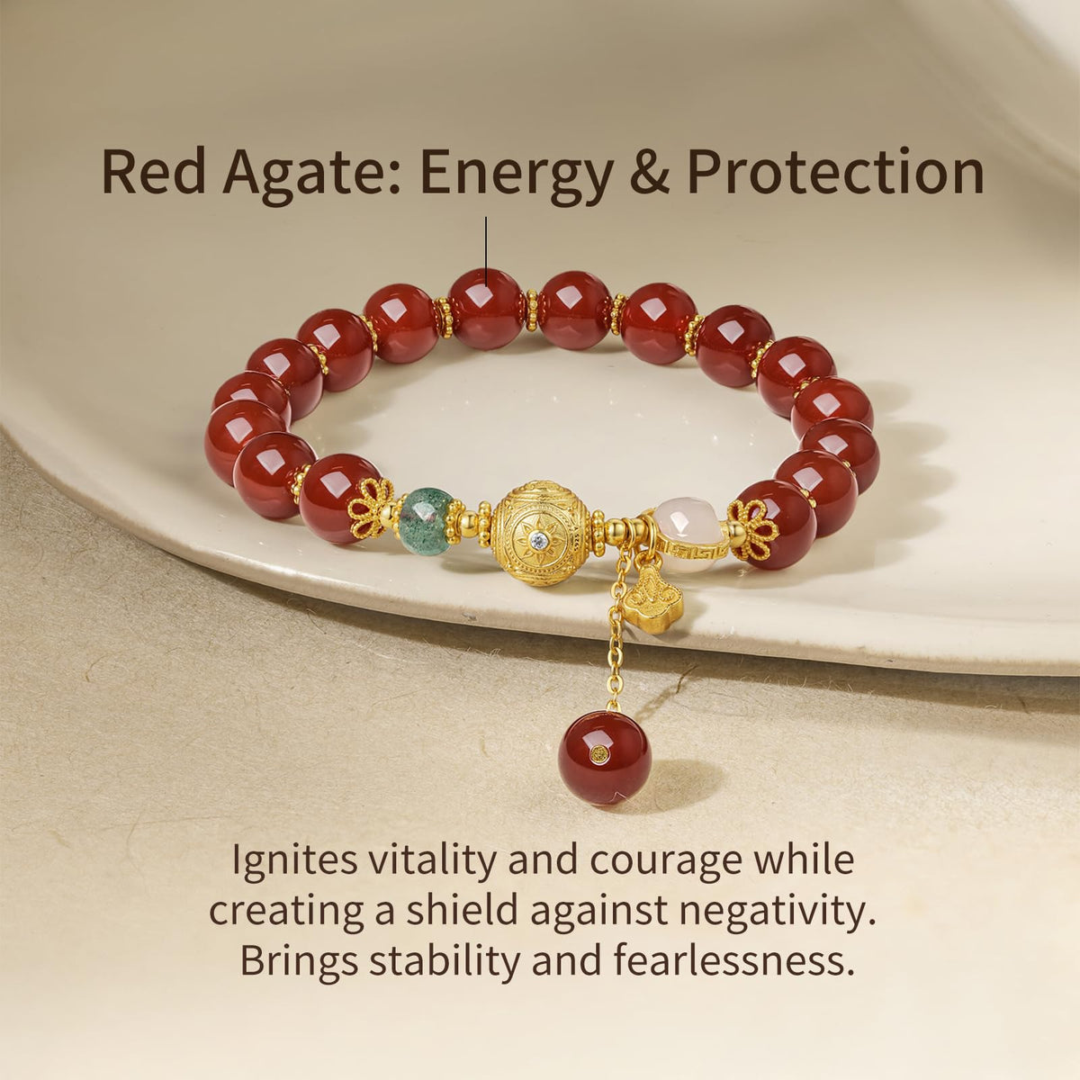 ZHOU LIU FU Sterling Silver Bracelets Silver Red Agate Elephant Pendant Beaded Stretch Bracelet Blessing Silver FengShui Ball Charm Jewelry for Women Her Anniversary Birthday 6.7"/17CM J1916278