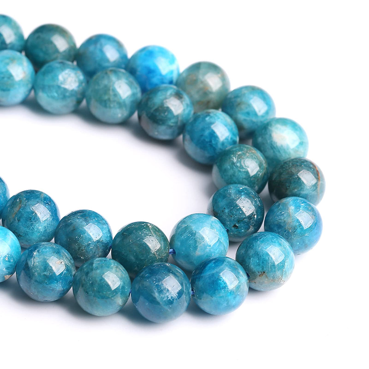 6MM 60PCS Natural Stone Blue Apatite A Grade Loose Beads for Jewelry Making DIY Bracelet