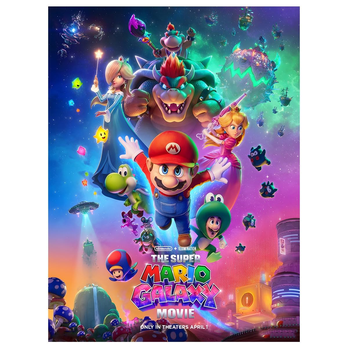 COMOR Super Mario Galaxy Game Movies Diamond Art Kits For Adults-Super Mario Galaxy Game Diamond Painting Kits-5d Diy Full Drill Round Rhinestone Gem Art Crafts Paintings For Home Wall Decor