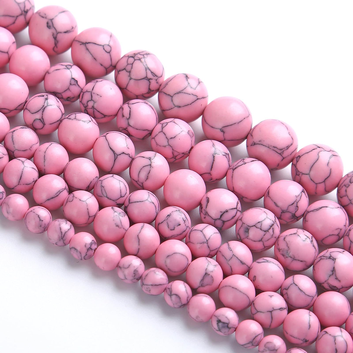12MM 32PCS Pink Turquoise Spacer Loose Beads for Jewelry Making DIY Bracelet Necklace