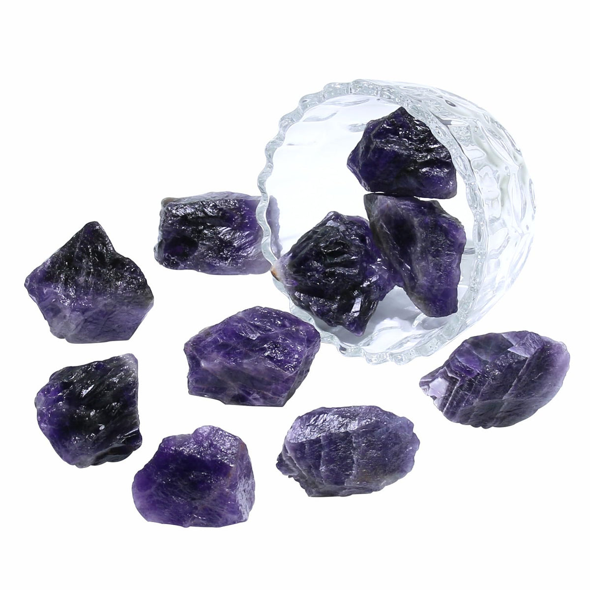 Nvzi Raw Amethyst Stone Crystals Bulk, Real Gemstones and Crystals, Rocks and Minerals, Healing Crystals, Quartz Crystals and Healing Stones, Cuarzos Originales De Energia Y Piedras(1LB)