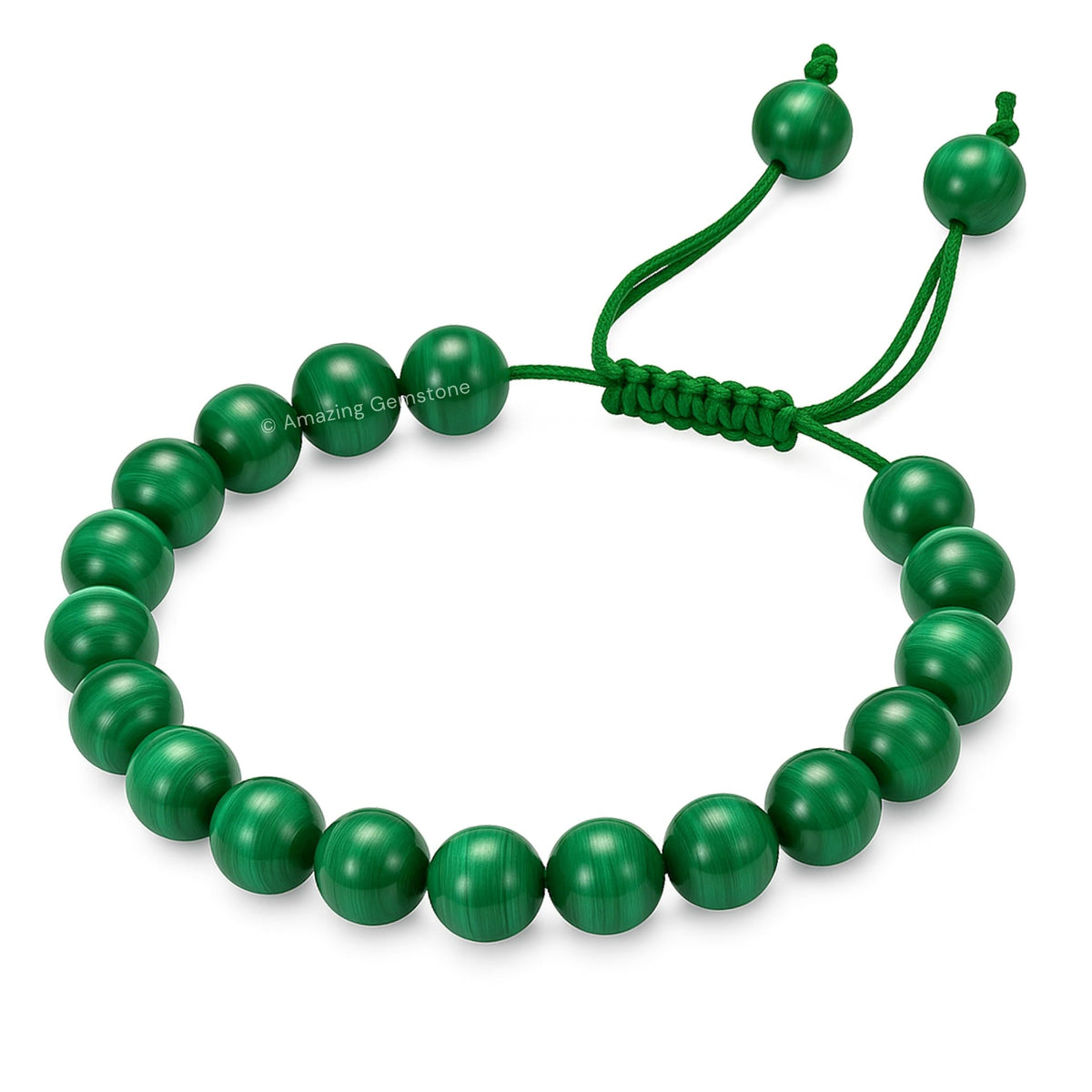 Amazing Gemstone Malachite Bracelet for Women Men's Gifts - Protection Healing Crystal Bracelet - 8mm Gemstones Beaded Adjustable Bracelet Pulseras Para Hombres Mujer Stocking Stuffers