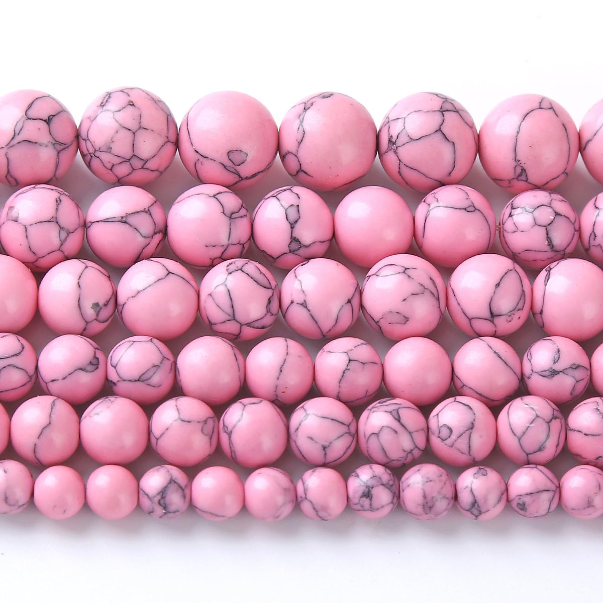 120PCS 6MM Pink Turquoise Spacer 2 Strands Loose Beads for Jewelry Making DIY Bracelet Necklace