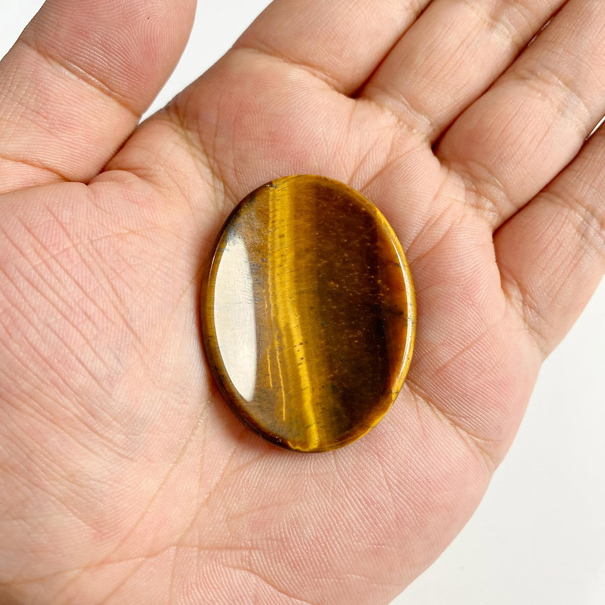 GolbalJew Tigers Eye Thumb Worry Stone for Anxiety Healing Crystals Sets, Hand Carved Crystals and Healing Stones, Meditation Crystal Reiki Natural Relax Palm Stone for Anxiety Therapy Relief
