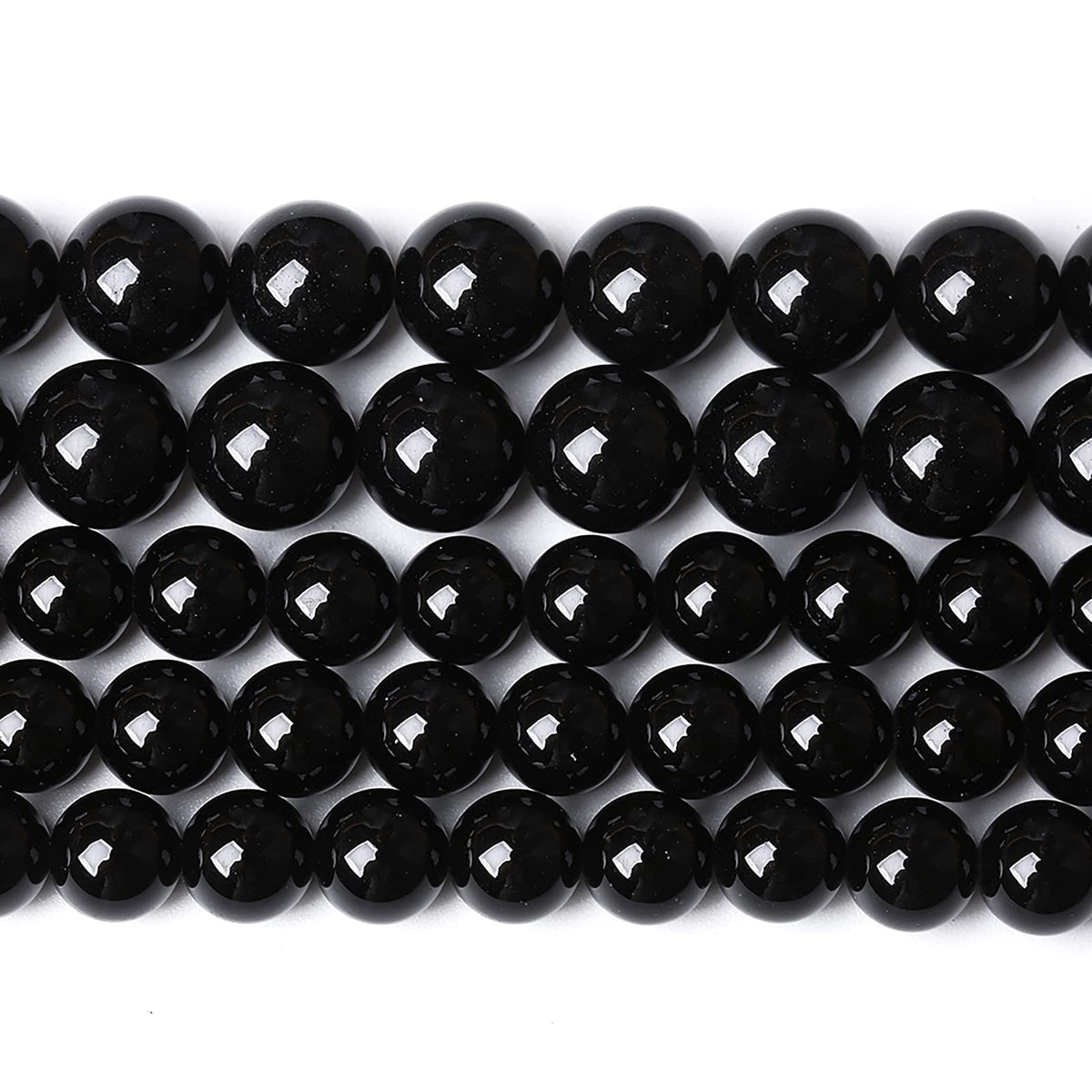 8mm 45PCS Natural Black Onyx Agate Round Loose Spacer Beads for Jewelry Making DIY Craft Bracelet 1 Strand 15"