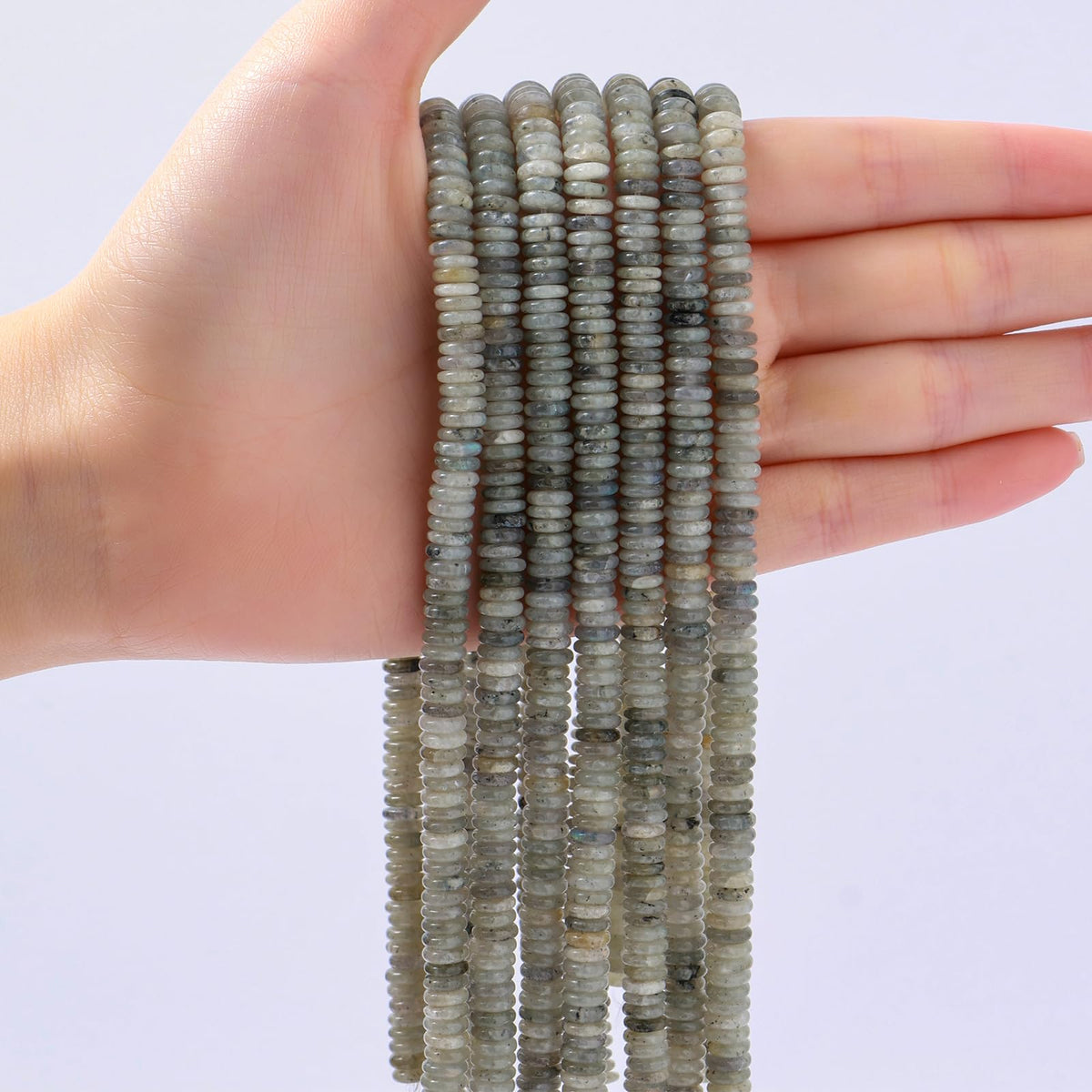 Natural Spectrolite Disk Stone Spacer Beads 6x2mm 38cm/str Flat Rondelle Loose Semi Gemstone Caps for Making Bracelets Necklace