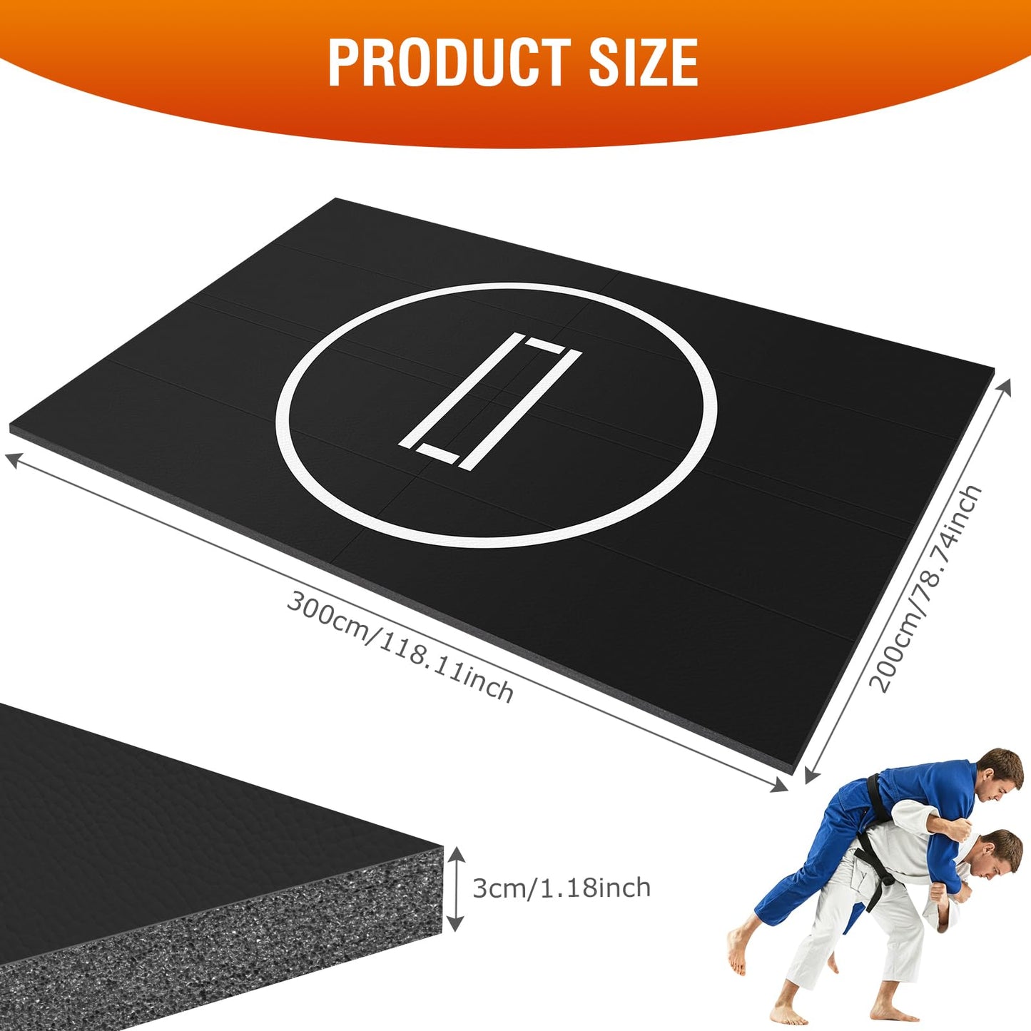 Generic Rollout Wrestling Mat Waterproof Gymnastics Training Mat for BJJ MMA Martial Art Boxing Grappling & Judo