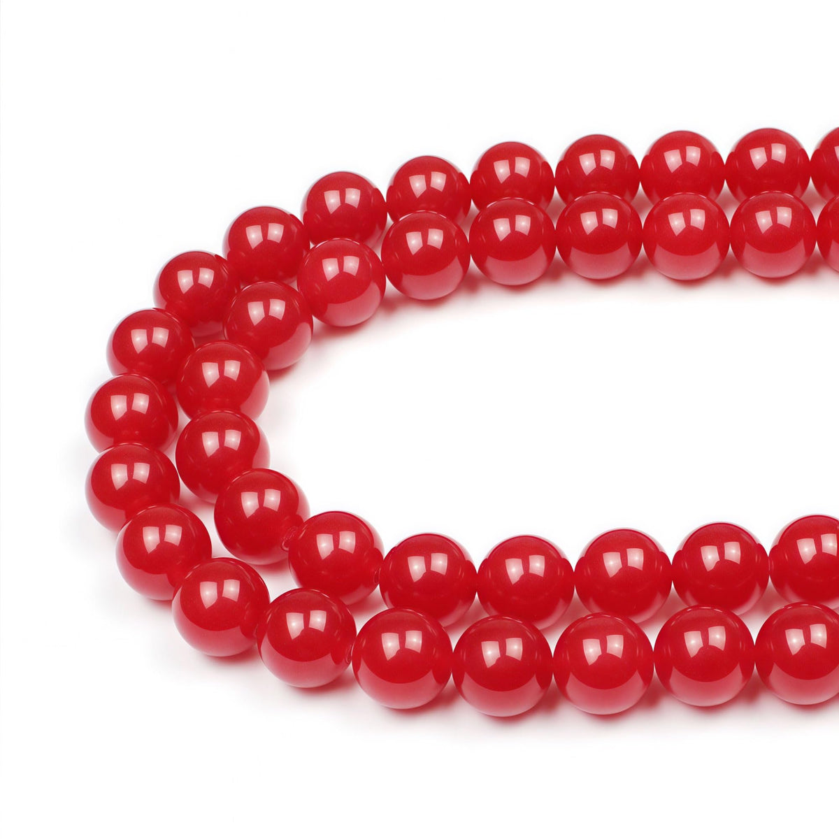 MJDCB Natural Red Jade Round Loose Beads for Jewelry Making DIY Bracelet Necklace (4mm)